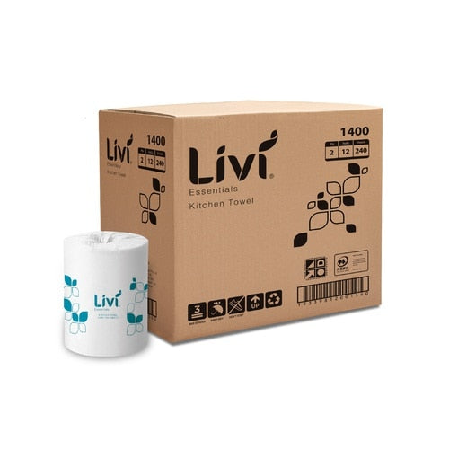 Livi Kitchen Towel 2ply 240sht 12rolls per carton