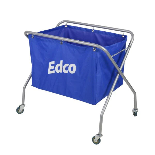 Edco Waste Trolley metal leg with Blue Poly Bag