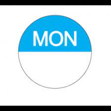 Monday Round Label 24mm 1000/Roll Removable