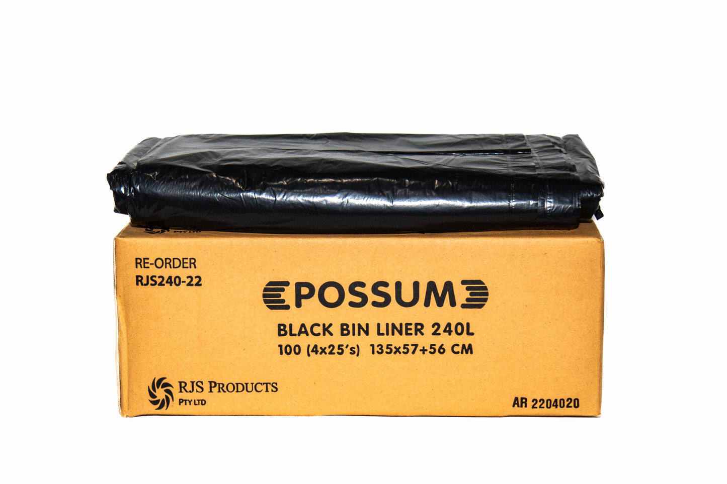 Possum Bin Liner 240L -22 Black 100pc