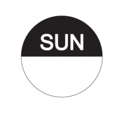 Sunday Round Label 24mm 1000/Roll Removable