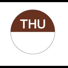 Thursday Round Label 24mm 1000/Roll Removable