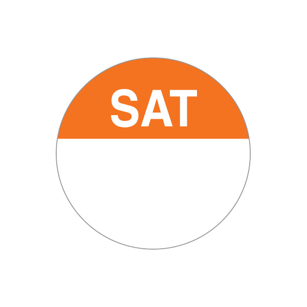 Saturday Round Label 24mm 1000/Roll Removable