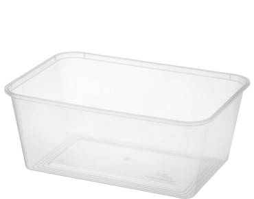 Disp Rectangular Container 1000ml 500pc-Clear