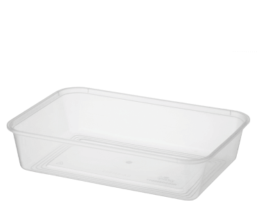 Disp Rectangular Container 500ml 500pc-Clear