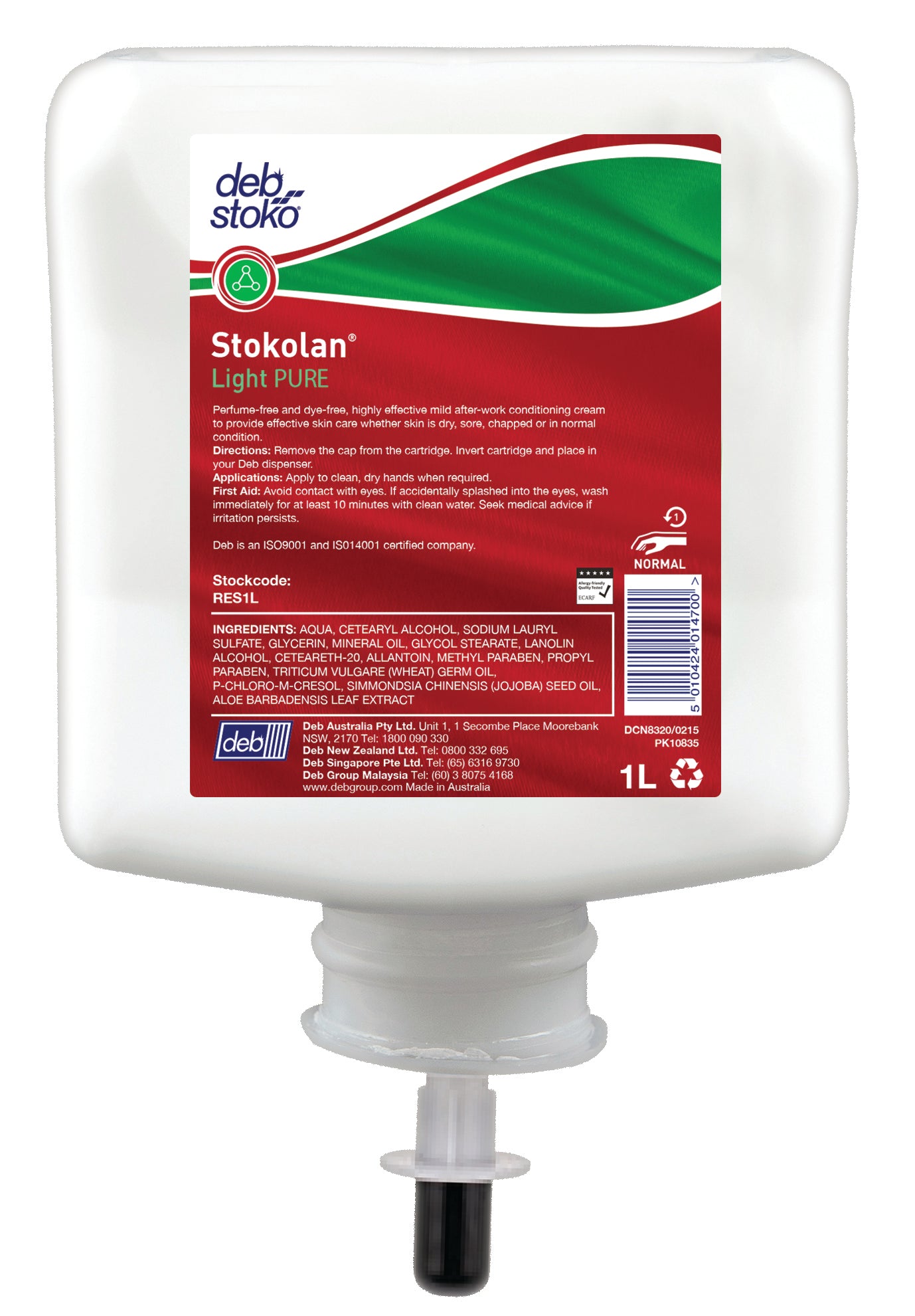 Deb Pure Restore Skin Moisturiser 6pc 1L