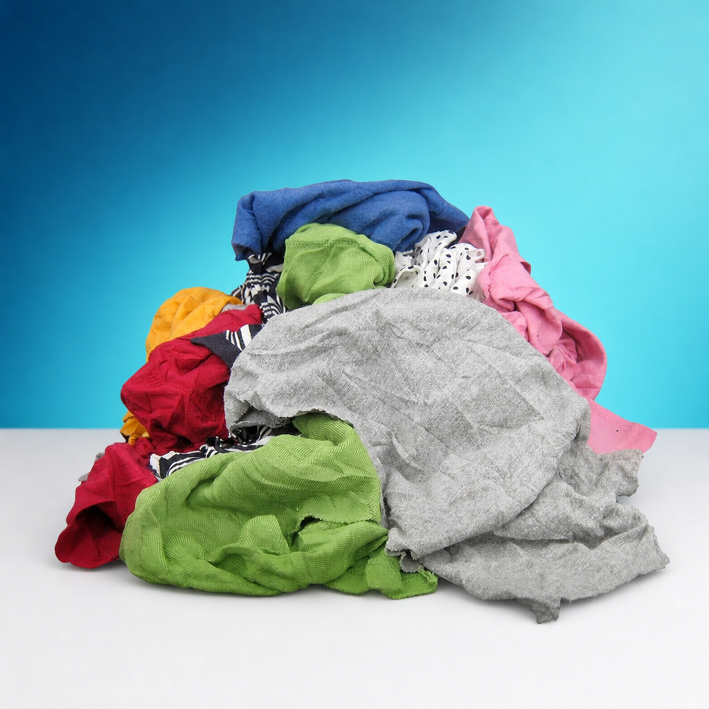 RJS Products bulk cleaning rags, mixed materials and colours