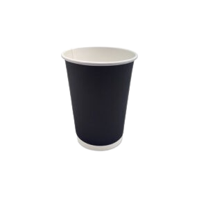 Double Wall Paper Cups 12oz Black 500pc