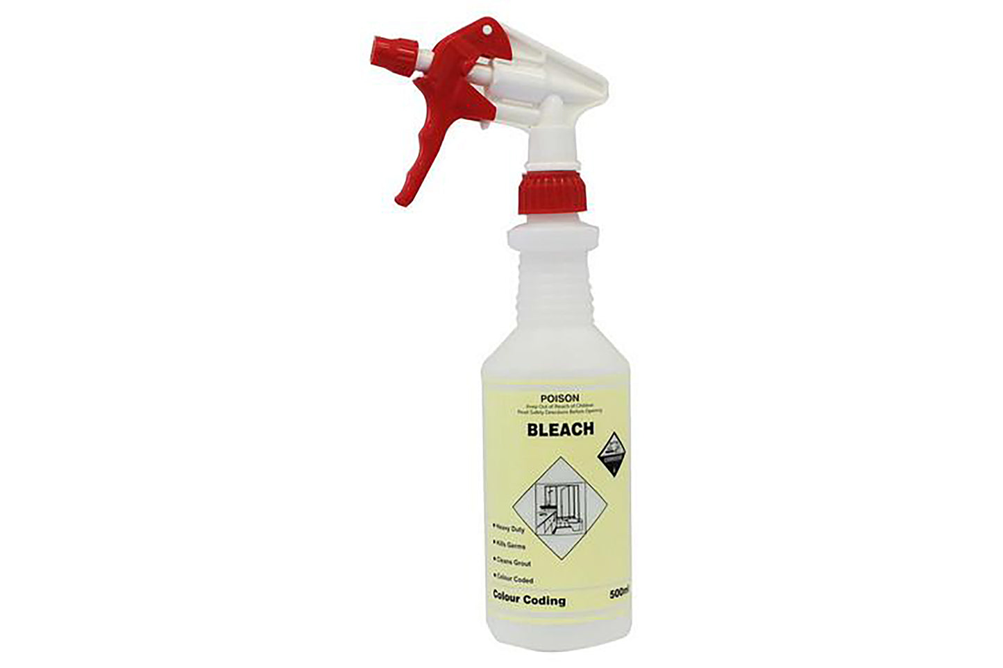 Screen Printed Spray Bottle with Trigger - Bleach 500ml