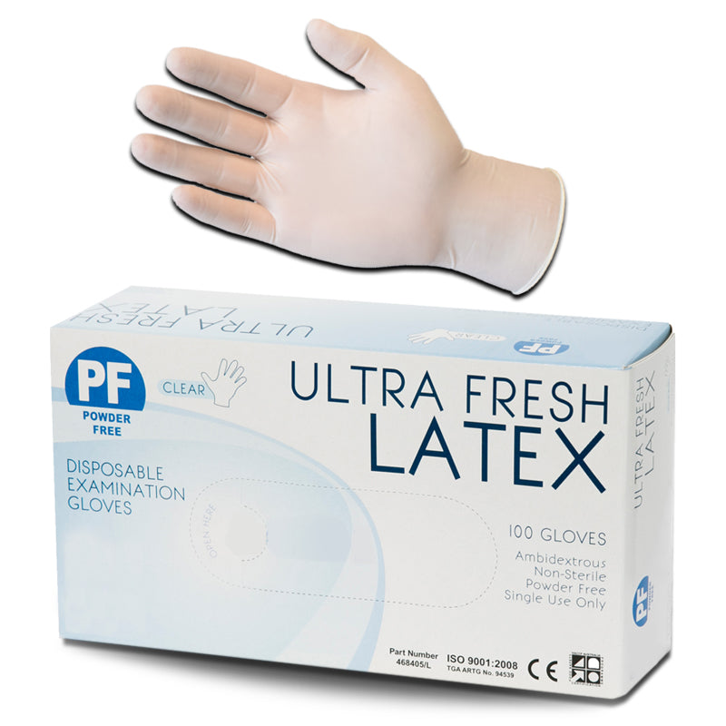 Latex Exam Gloves Micro Textured P/Free 10x100pc