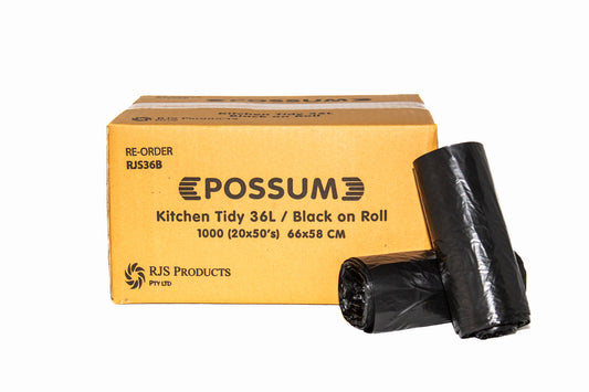 Possum Black 36L Tidy Bag Roll 50x20pc