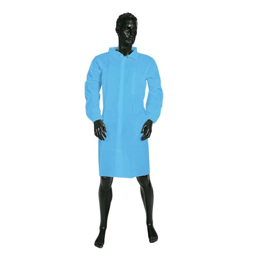 Ultra Health- Polypropylene Lab coat, 1 pocket, Blue Universal Size- Carton 50pc