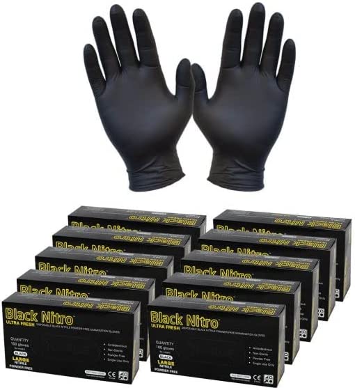 Nitrile Gloves Powder Free 100pc (Black)