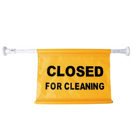 Door Warning Flag "CLOSED FOR CLEANING" Yellow