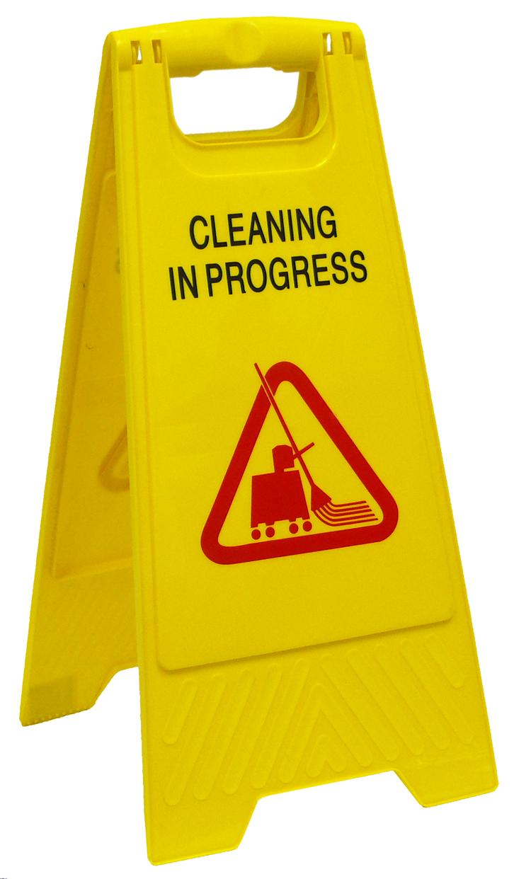 Caution Sign - cleaning in progress Yellow